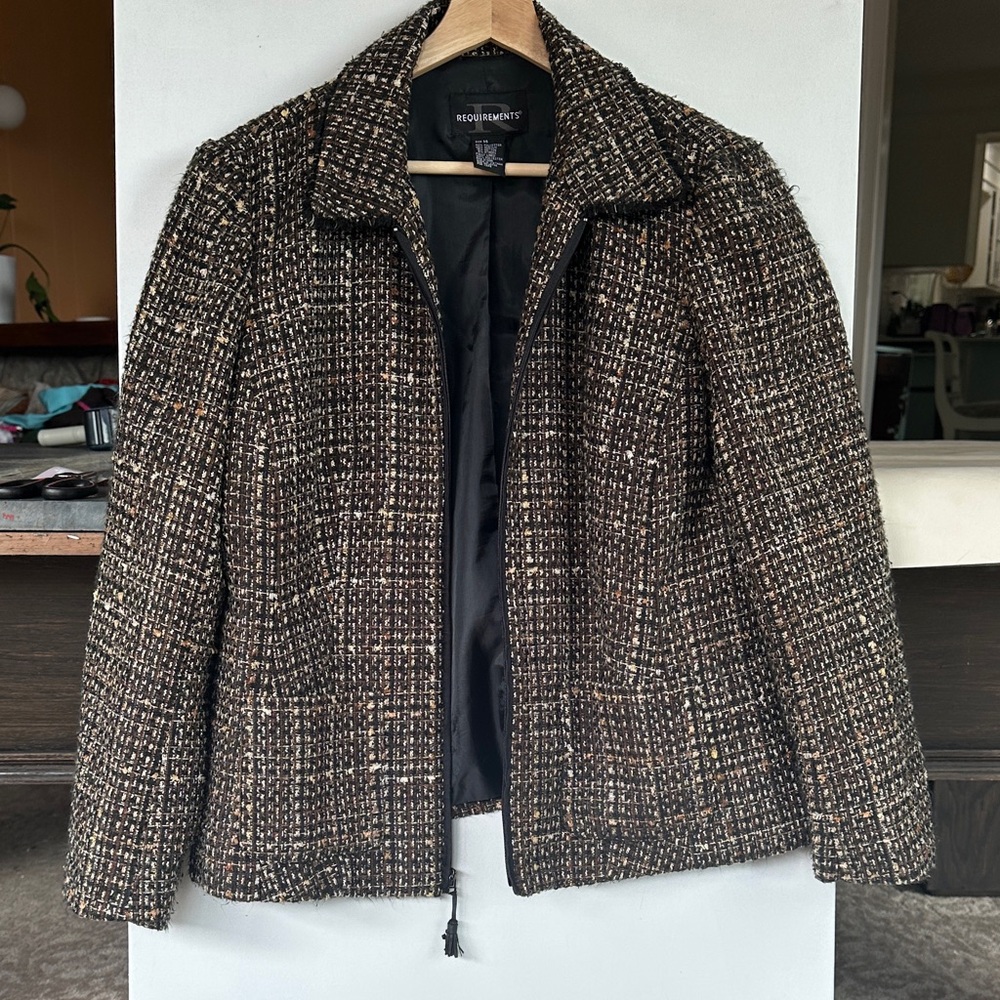 Requirements Black and Brown Tweed Blazer